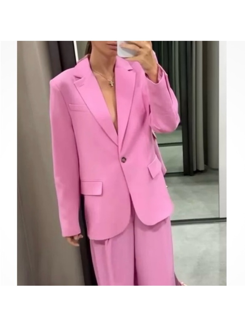 Zara Light Pink Single-Button Blazer - Picture 6 of 6